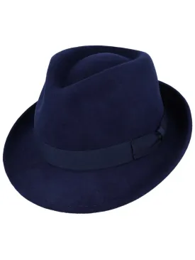 1950s Navy Wool Vintage Style Trilby