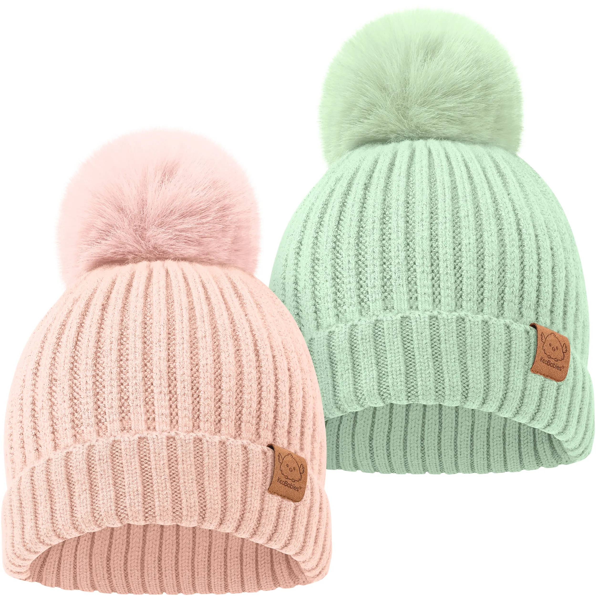 2-Pack Pom Knitted Beanie