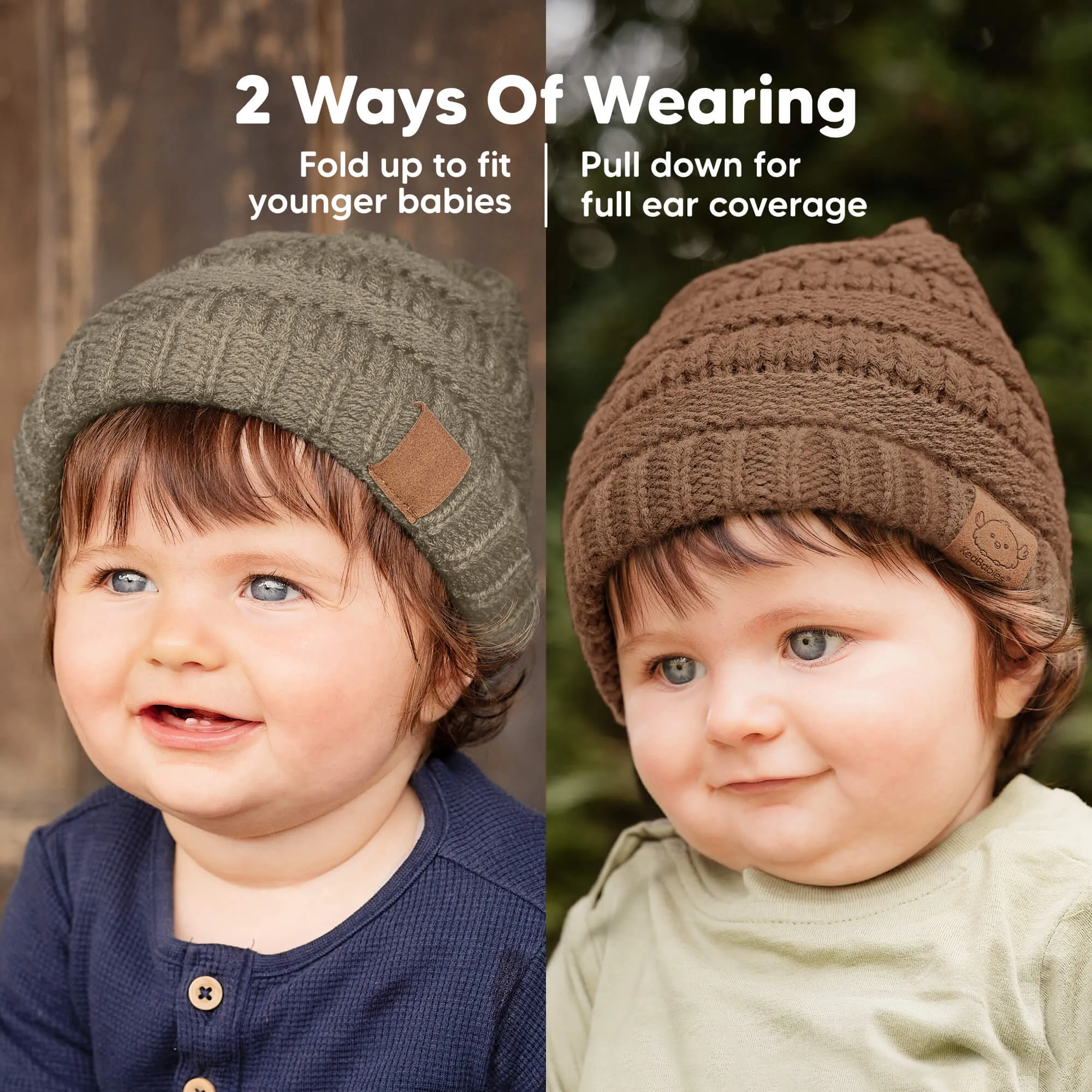 3-Pack Warmzy Baby Beanies (Dune, M)