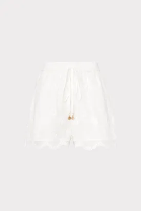 3D Floral Cotton Eyelet Shorts