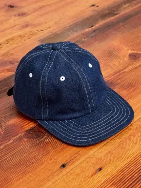 6-Panel Denim Cap in Indigo