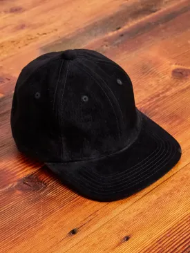 6-Panel Suede Cap in Black