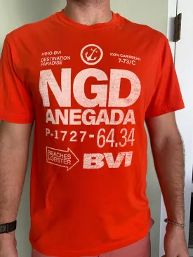 Anegada Airport Code T-Shirt - Sunset Red