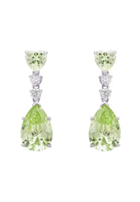 Augusta Peridot Teardrop Earrings silver