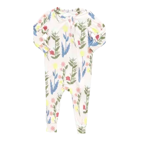 Baby Bamboo Romper - Pink Paper Floral