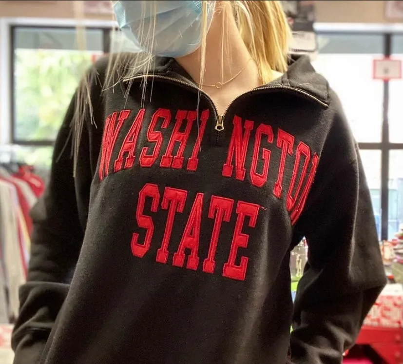 Black Unisex Washington State 1/4 Zip-Up