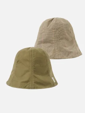 cableami® Reversible Tulip Hat in Olive/Beige Check Ripstop/Cordura