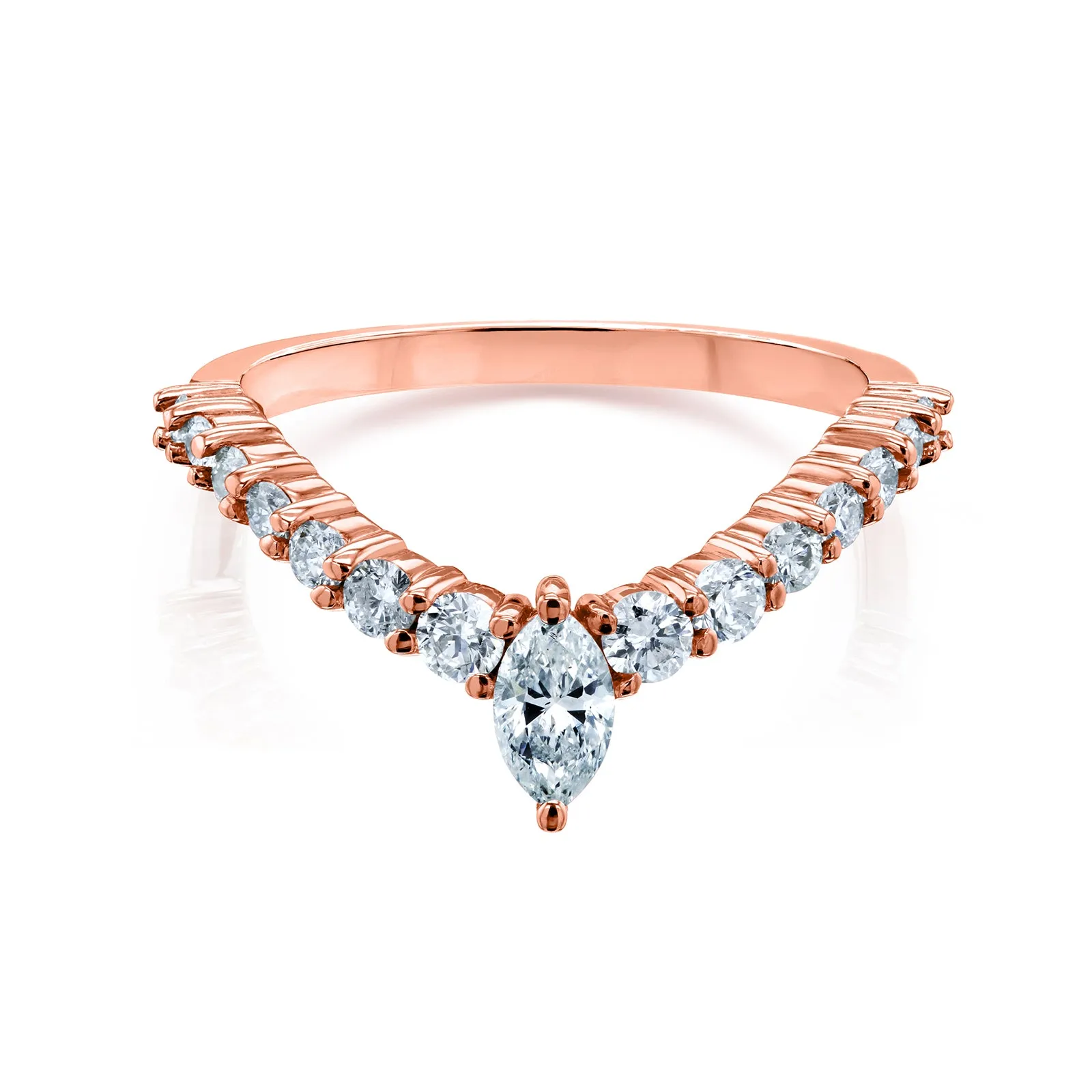 Chevron Marquise Point Diamond Ring