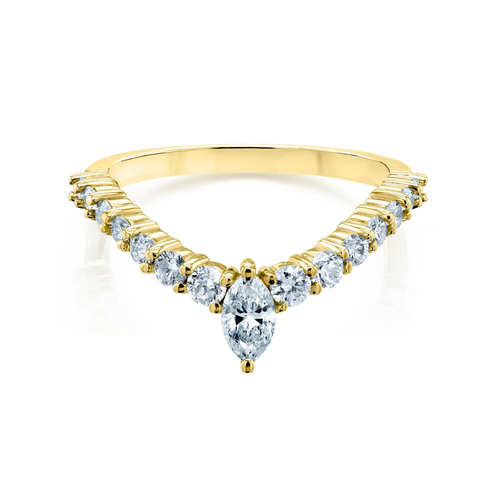 Chevron Marquise Point Diamond Ring