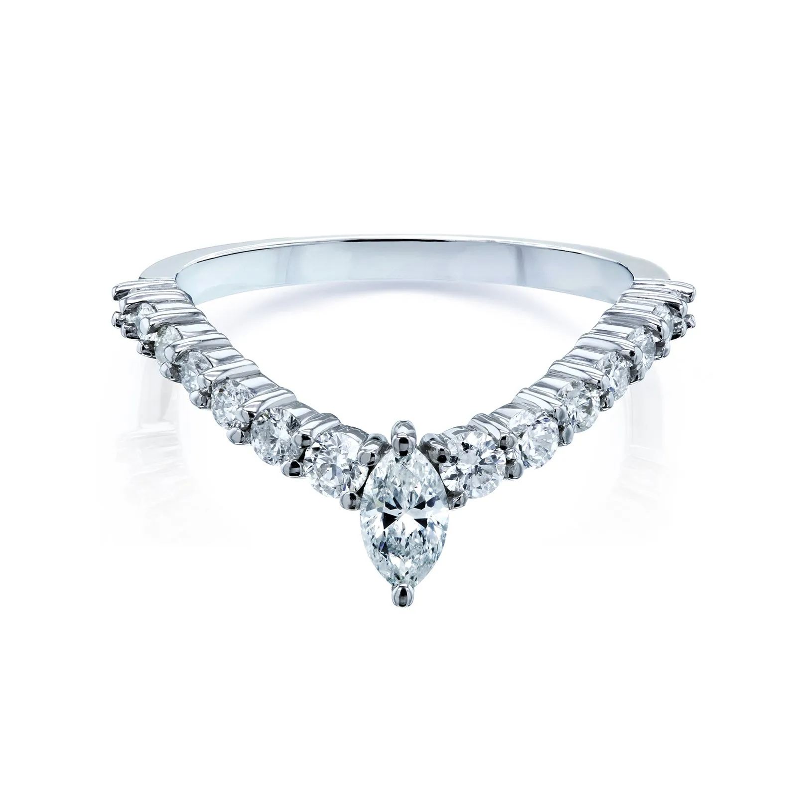 Chevron Marquise Point Diamond Ring