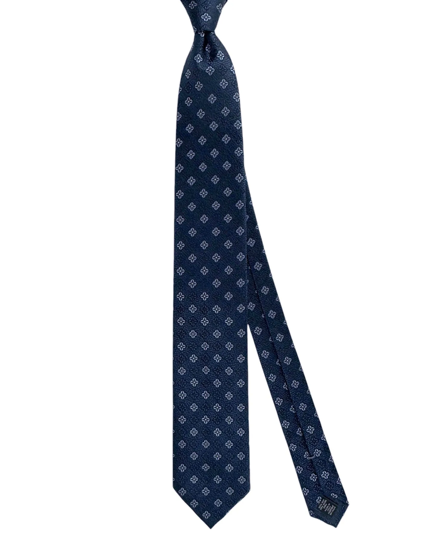 Ermenegildo Zegna Tie Dark Blue Gray Mini Floral