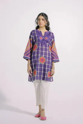 Ethnic Violet Printed Lawn Shirt