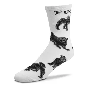 FBF Pug Black Poses Sock