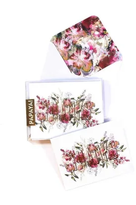 Gold Floral Thanks Boxed Card Set