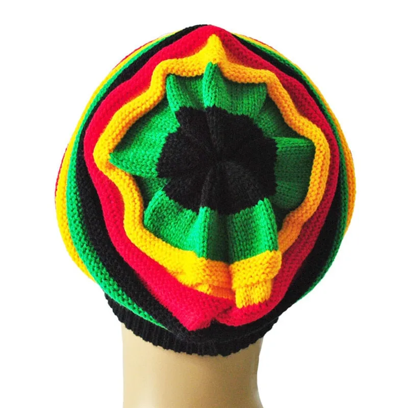 Jamaica Reggae Gorro Rasta Style Cappello Hip Pop Men's Winter Hats Female Red Yellow Green Black Fall Fashion Women's Knit Cap