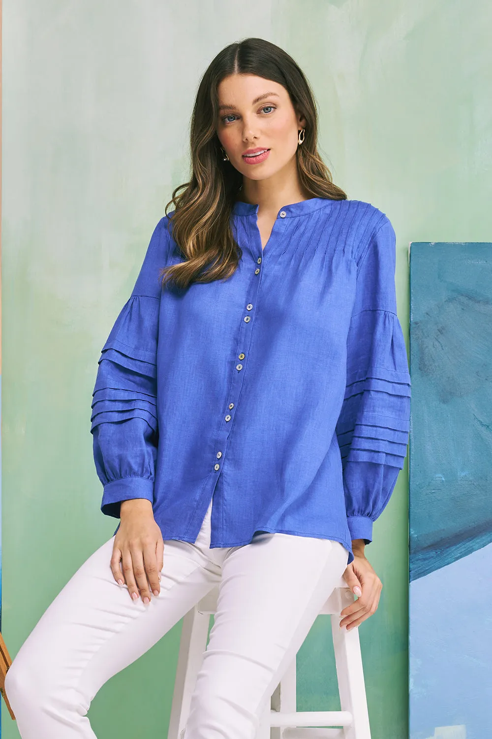 Linen Pleated Shirt