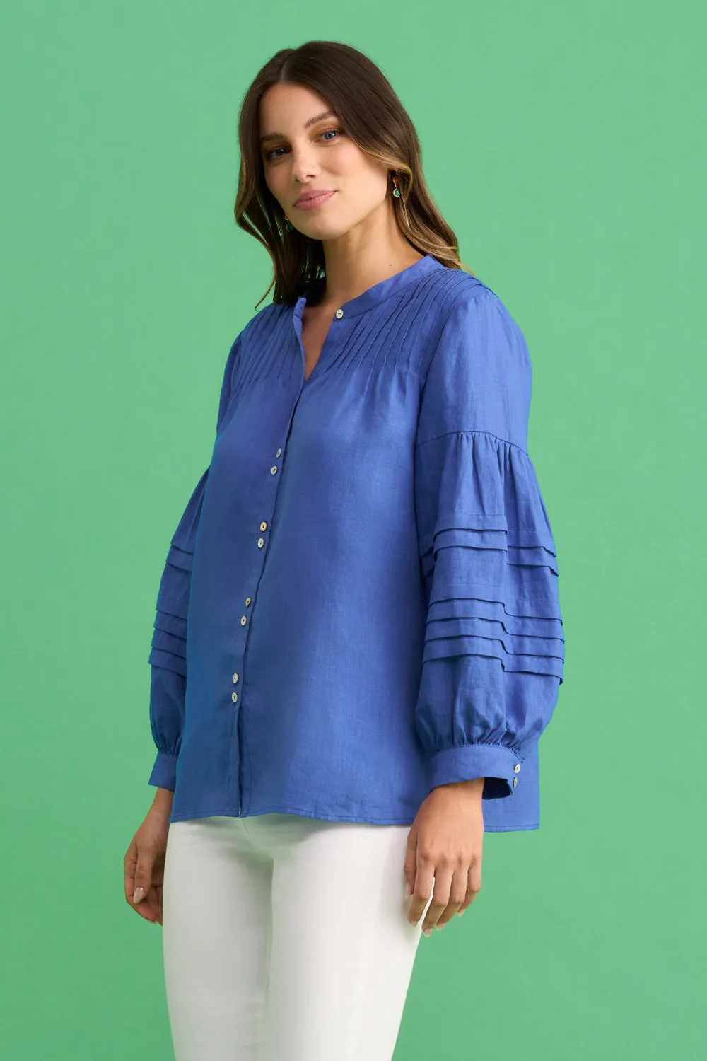 Linen Pleated Shirt