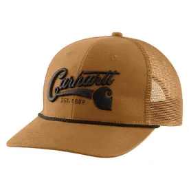 MEN'S CANVAS MESH-BACK SCRIPT CAP