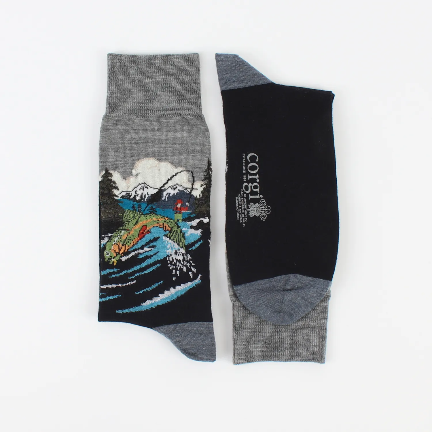 Men's River Scene Wool Socks