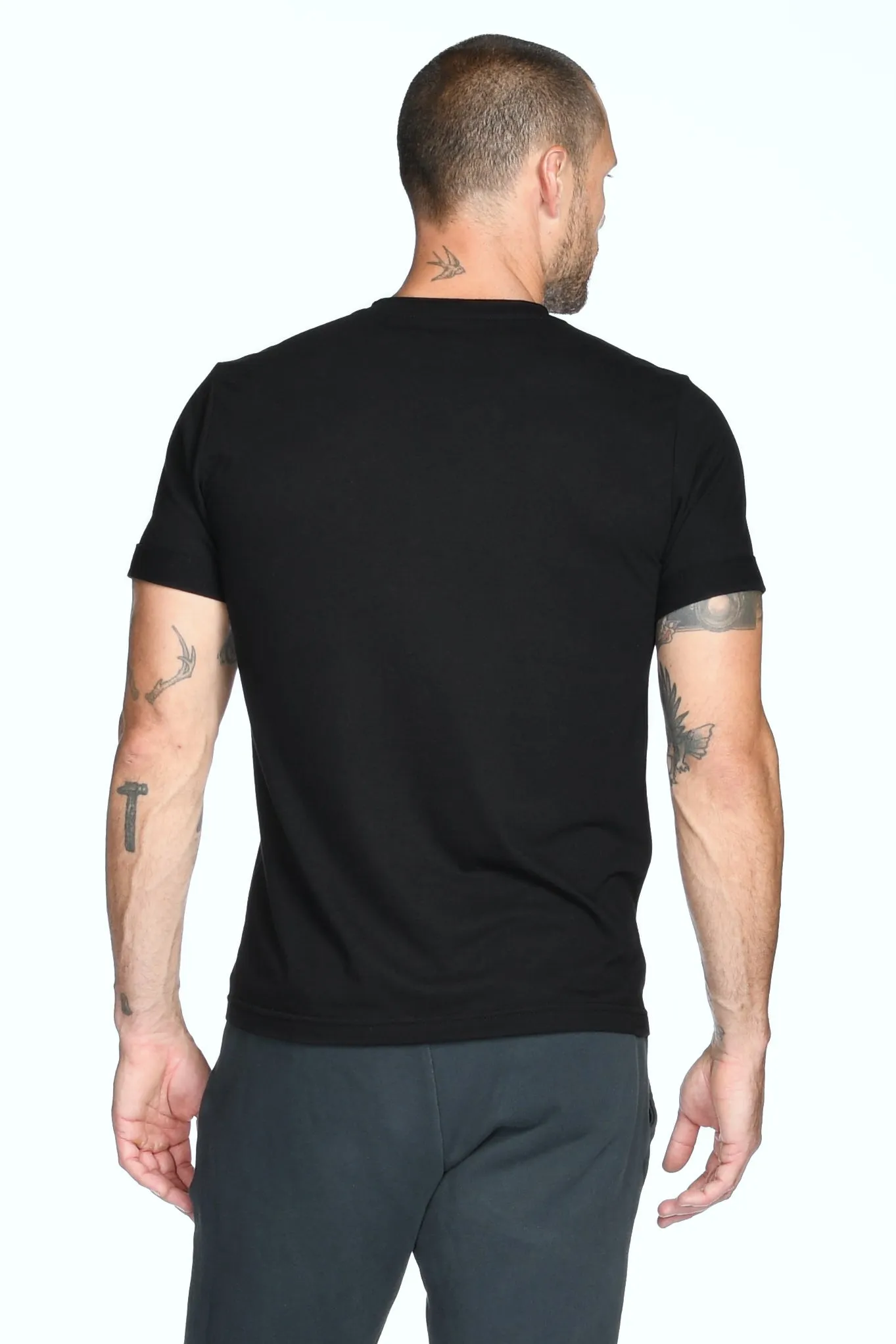 Men's Tri-Blend Stitch Sleeve V-Neck Tee