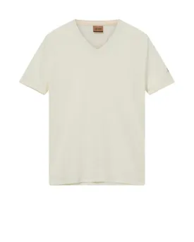 Mos Mosh Men Penn Linen V Tee - Ecru