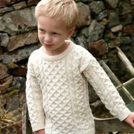 Natural Kids Unisex Crew Neck Aran Sweater