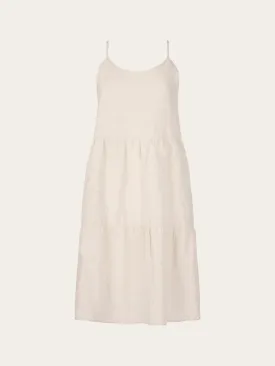 Natural linen strap dress - Light feather gray