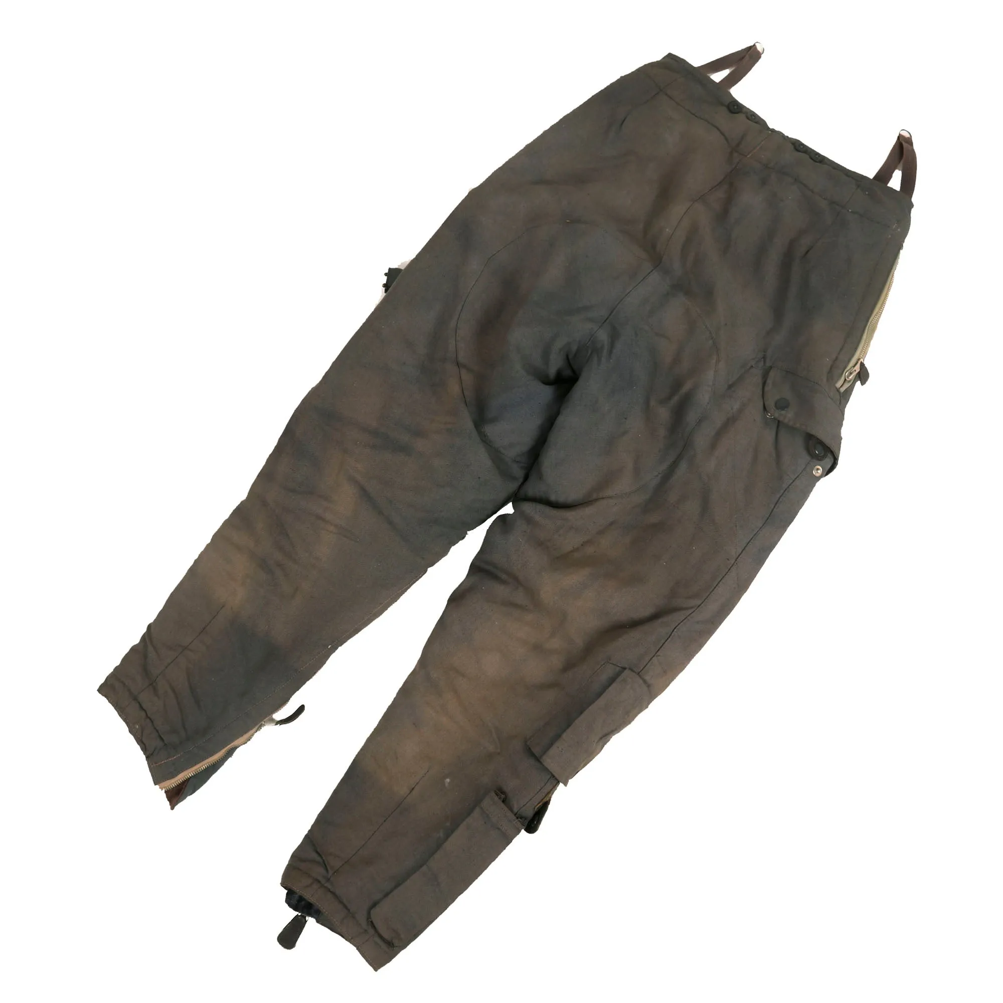 Original German WWII Luftwaffe Blue Electric Heated Winter Flying Trousers - RBNr. Marked