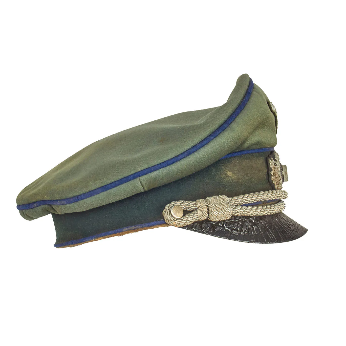 Original German WWII Military Medical Service Officer Schirmmütze Visor Crush Cap by Erwin Feudemann - Size 59