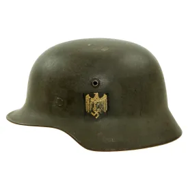 Original German WWII Named Army Heer M35 Single Decal Steel Helmet with 58cm Liner & Chinstrap - SE66