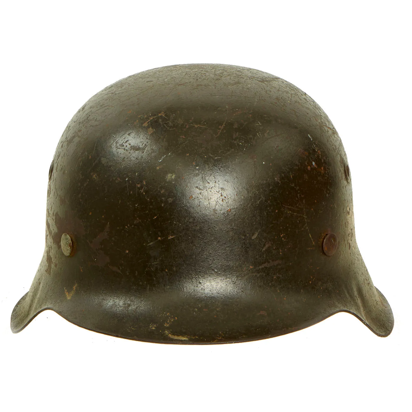 Original German WWII Named Army Heer M42 Single Decal Helmet with Partial Liner - Size 64 Shell