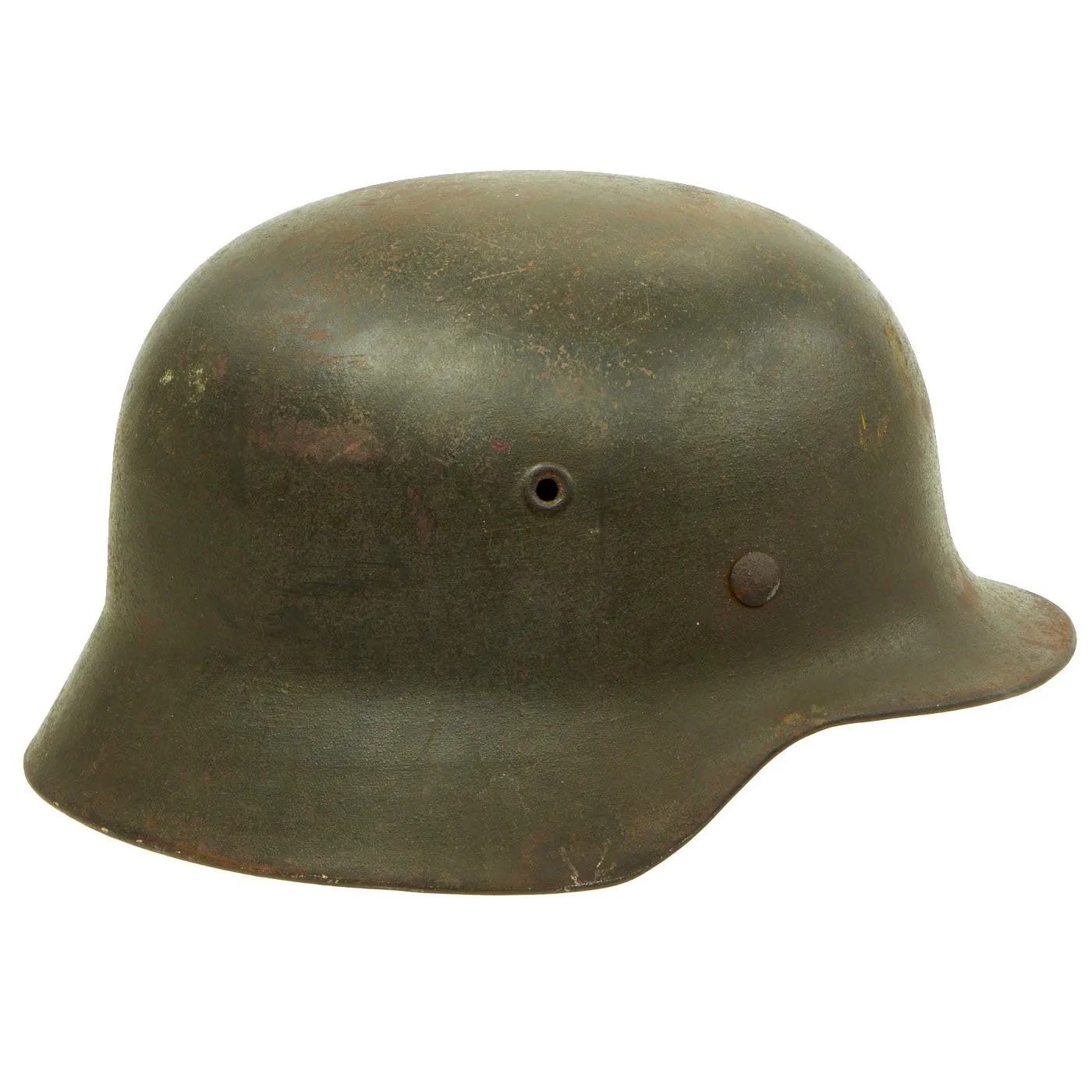 Original German WWII Named Service Worn M40 Single Decal Army Heer Helmet - ET64