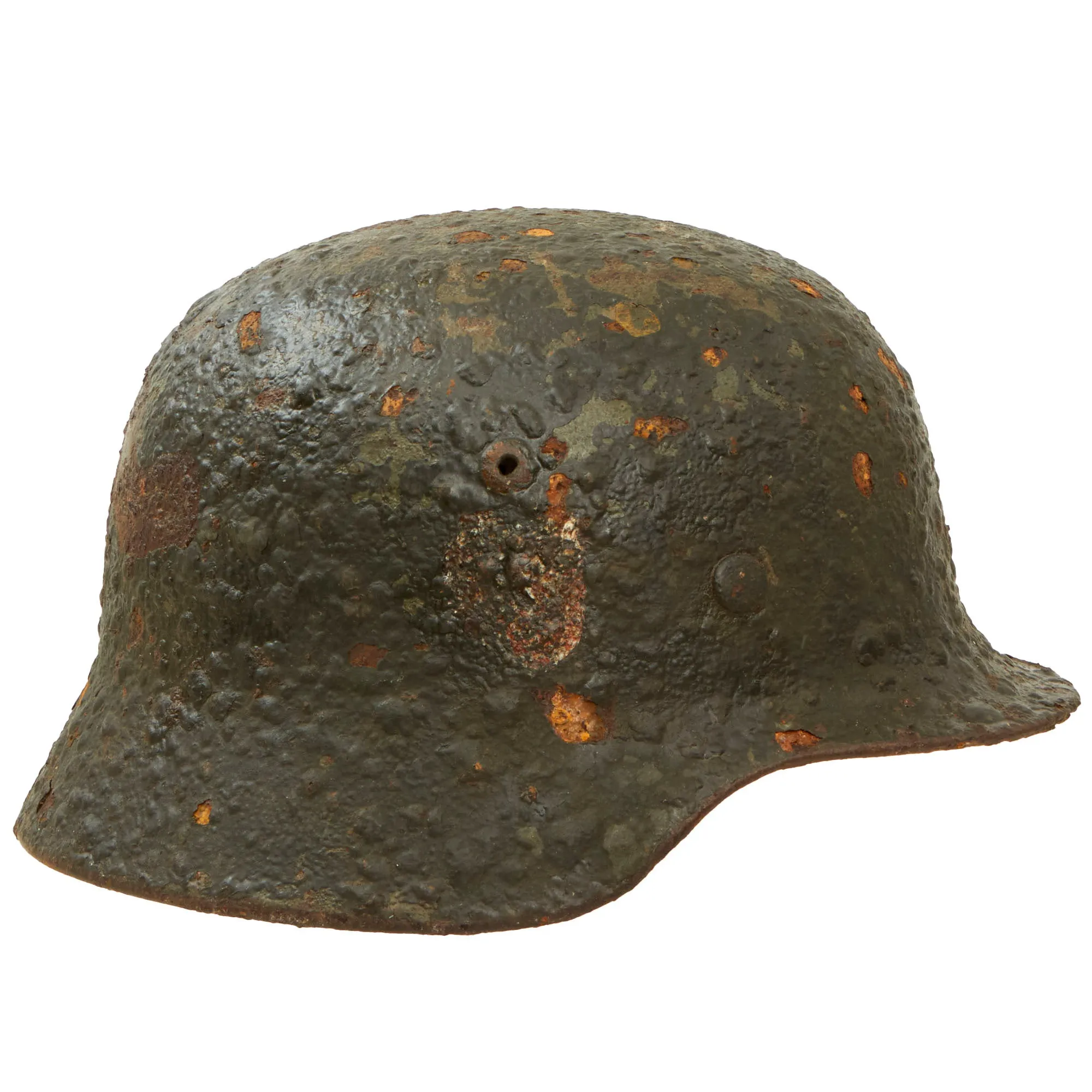 Original German WWII Relic Condition Siege of Leningrad "Dug Up" Army Heer M35 Double Decal Helmet - Size 64 Shell