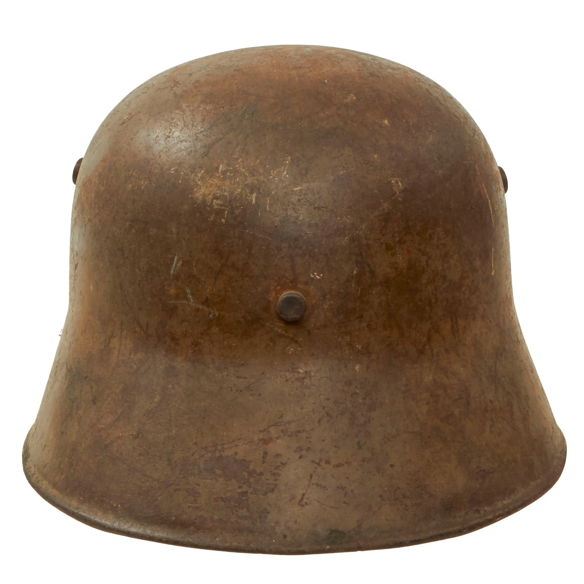 Original WWI Austro-Hungarian Model M18 “Hungarian” Steel Helmet by Berndorfer with Partial Liner & Scarce Chinstrap Configuration - Size 64