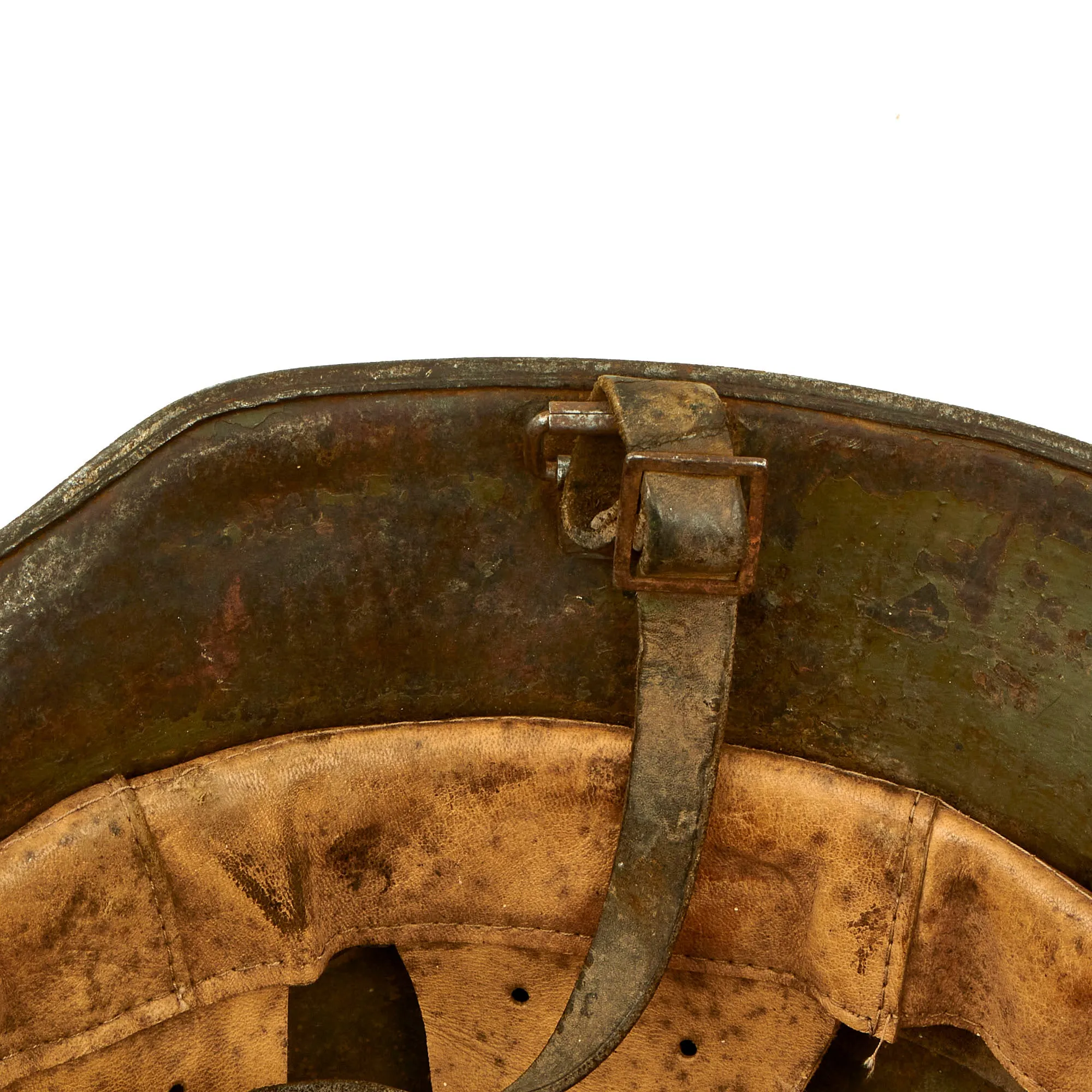 Original WWI Polish Used Austro-Hungarian M17 Steel Helmet with Liner - Massive Size, Marked TJ68