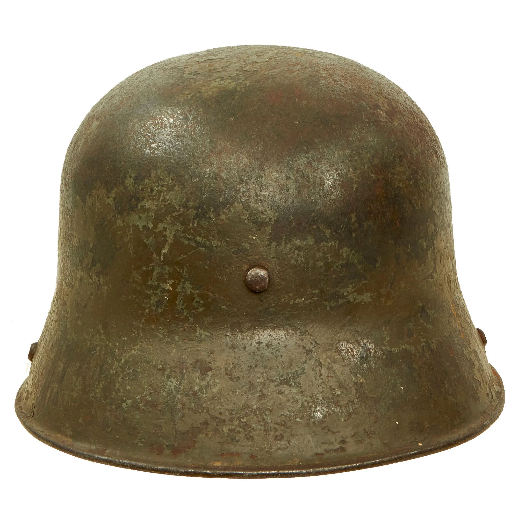 Original WWI Polish Used Austro-Hungarian M17 Steel Helmet with Liner - Massive Size, Marked TJ68