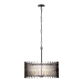 Park Row 393P06MBFG 6-Light Pendant Light - Matte Black/French Gold