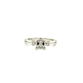 Ring Setting with Diamond Wraps in 14K White Gold