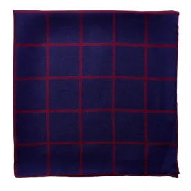 Sovereign Grade Prince of Wales Pocket Square, Navy/Burgundy