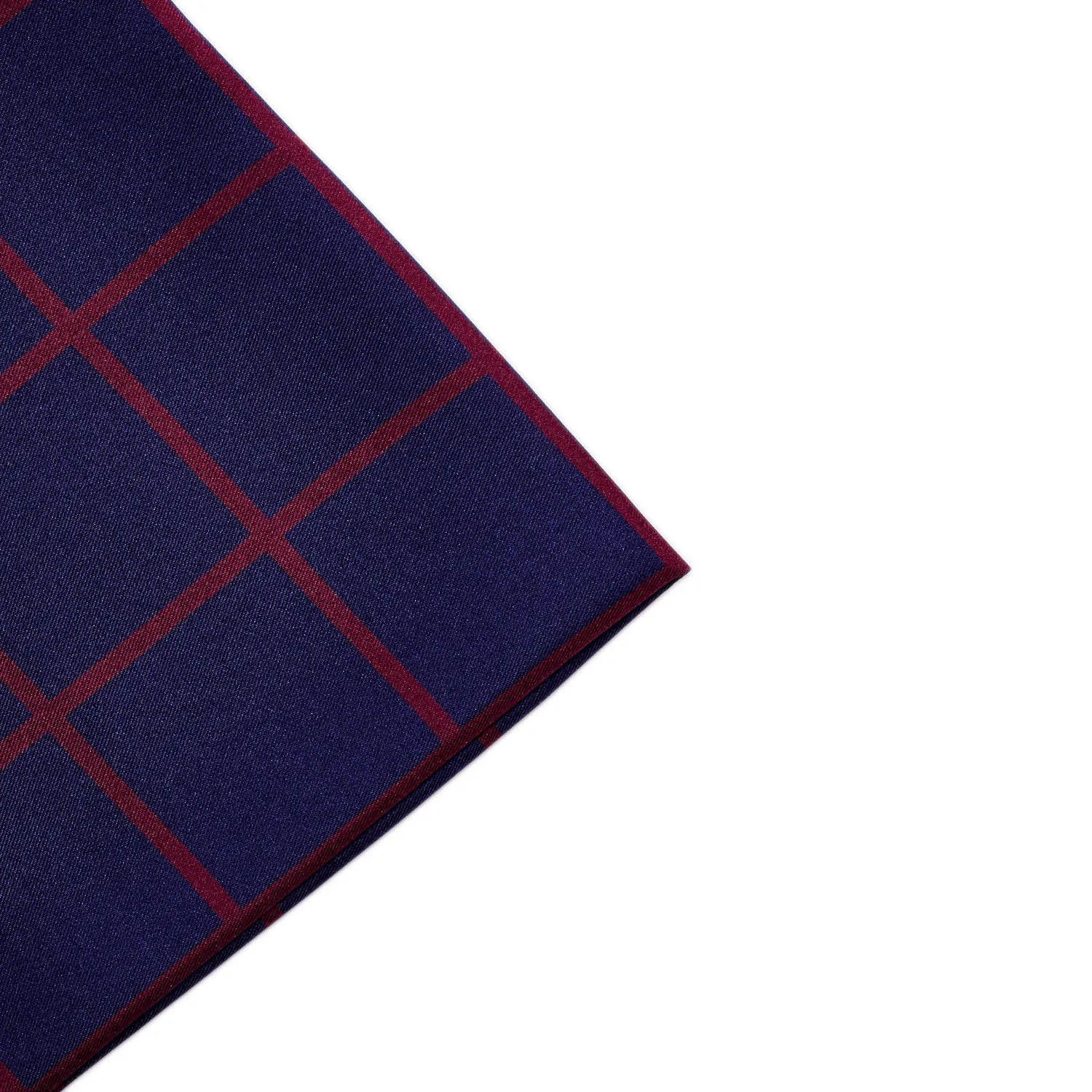 Sovereign Grade Prince of Wales Pocket Square, Navy/Burgundy