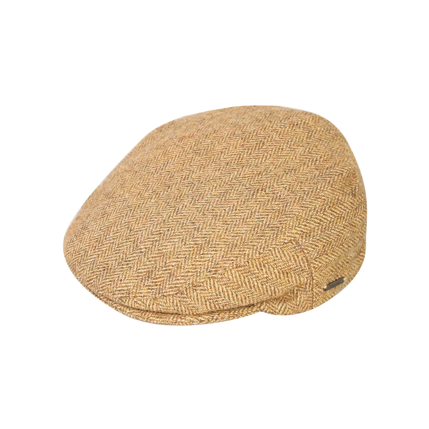 Tan Herringbone Donegal Tweed Flat Cap