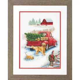 WINTER RIDE, Counted Cross Stitch Kit, 14 count white Aida, DIMENSIONS (70-08971)