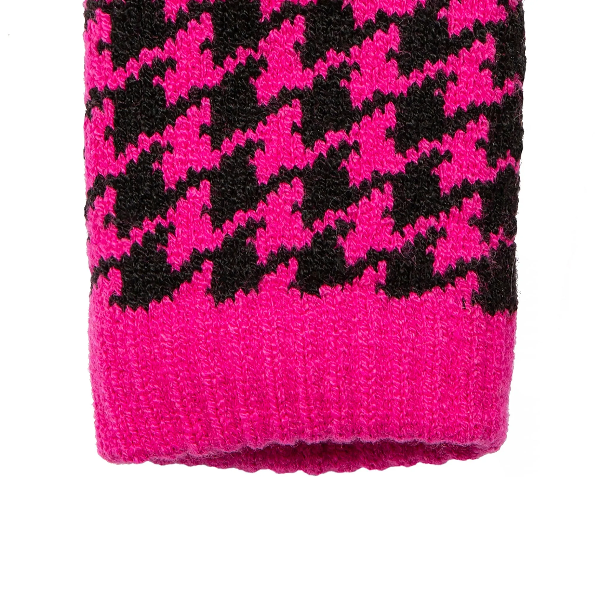 Women’s Jacquard Knitted Gloves with Dogtooth Pattern